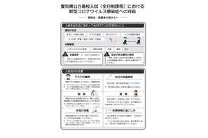 【高校受験2021】愛知県公立入試のコロナ対応リーフレット 画像