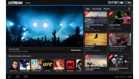 Android 3.0搭載タブレットでのUstream視聴画面 Android 3.0搭載タブレットでのUstream視聴画面