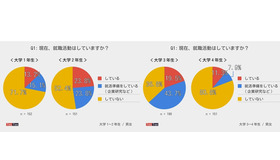 現在、就職活動をしているか（TesTee調べ）