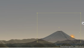 富士山裾野からの初日の出のシミュレーション　（c） アストロアーツ