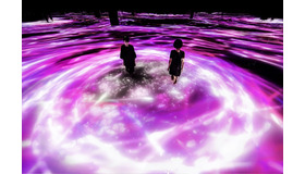 「人と共に踊る鯉によって描かれる水面のドローイング－Infinity」期間限定の桜の演出