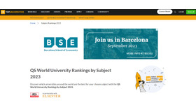 QS World University Rankings by Subject2023