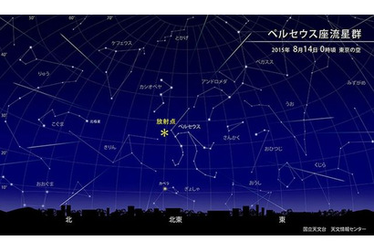 ペルセウス座流星群、8/12-14の2夜がチャンス 画像
