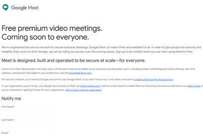 Google、ビデオ会議ツールを無料提供…遠隔授業も 画像