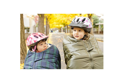 ママ達のあったらいいなを形にした、自転車子ども用防寒マフ「BIKET」 画像