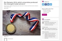 リオ五輪2016金メダリストの出身世界大学ランキング、Top10に国内2大学 画像
