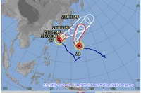 【台風27・28号】2つの台風が影響して複雑な進路に 画像