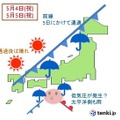 日本気象協会「4日、5日の天気」