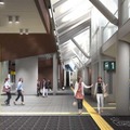 改良計画に基づく千駄ヶ谷駅の改札内コンコースのイメージ。