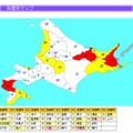 インフルエンザ流行レベルマップ（北海道の保健所マップ）