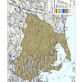 愛知県内の地表面へのセシウム134、137の沈着量の合計