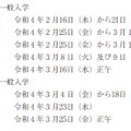 2022年度石川県公立高校入学者選抜日程（全日制課程・定時制課程の一般入学）