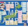 楽天ブックス限定特典の「47都道府県両面マップポスター」表面のゲームマップ（サンプル）　(c) さくまあきら　(c) Konami Digital Entertainment