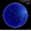 しぶんぎ座流星群と放射点（2023年1月4日午前3時ごろの東京の星空） (c) 国立天文台