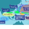 日本周辺の海面水温と高気圧の位置関係