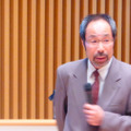 教育改革概況を説明する、永田敬氏（東京大学副学長）