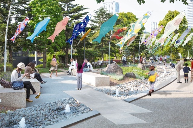 東京ミッドタウンGWイベント「OPEN THE PARK（オープン ザ パーク）」に5月の風物詩であるこいのぼりも登場