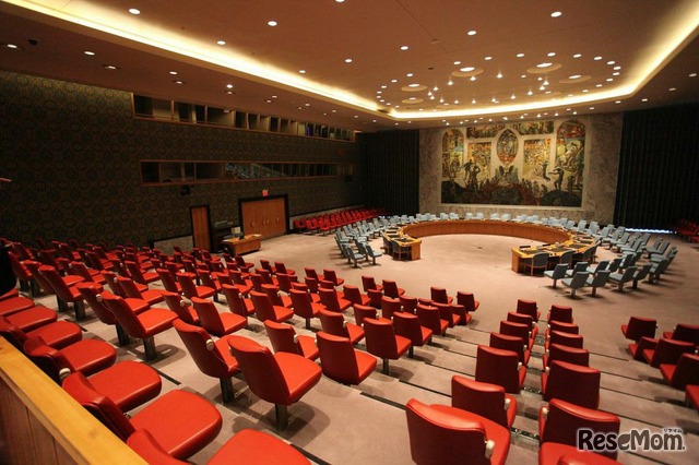国連安全保障理事会が開かれる部屋