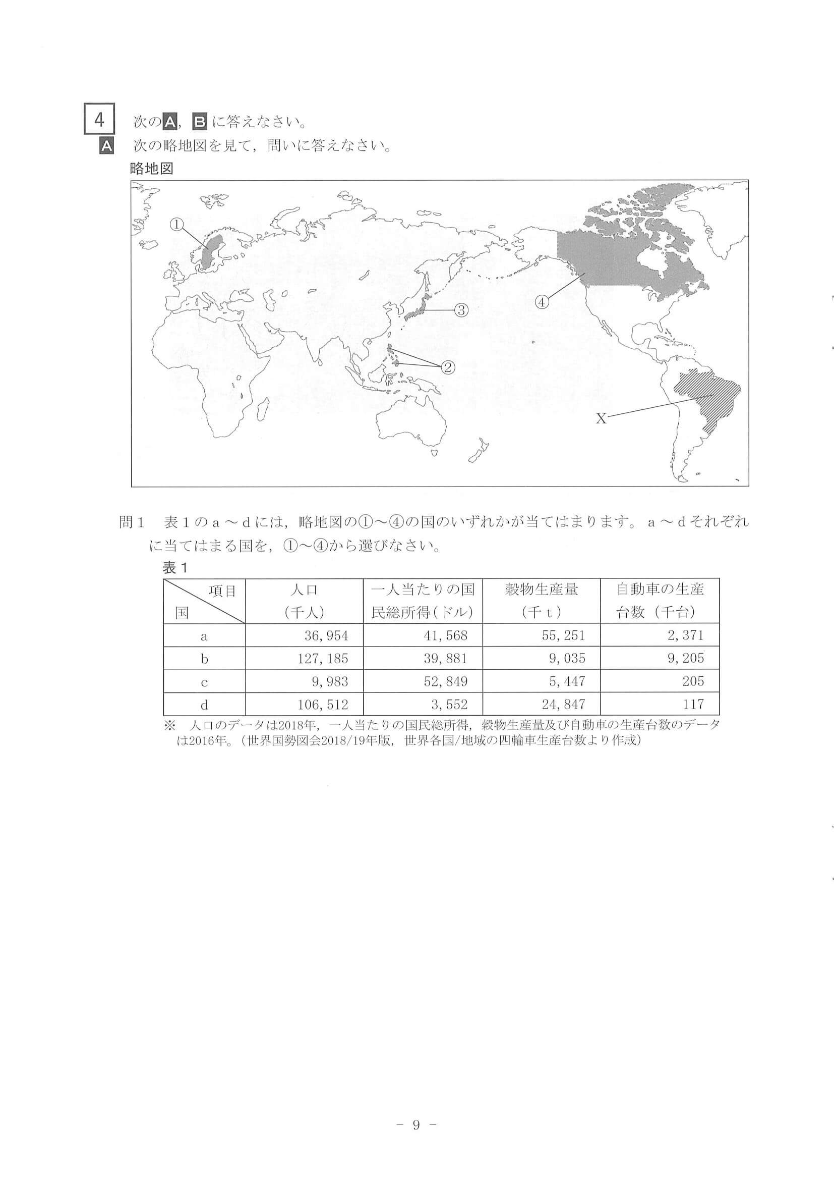 2021年度 北海道公立高校入試（標準問題 社会・問題）9/11