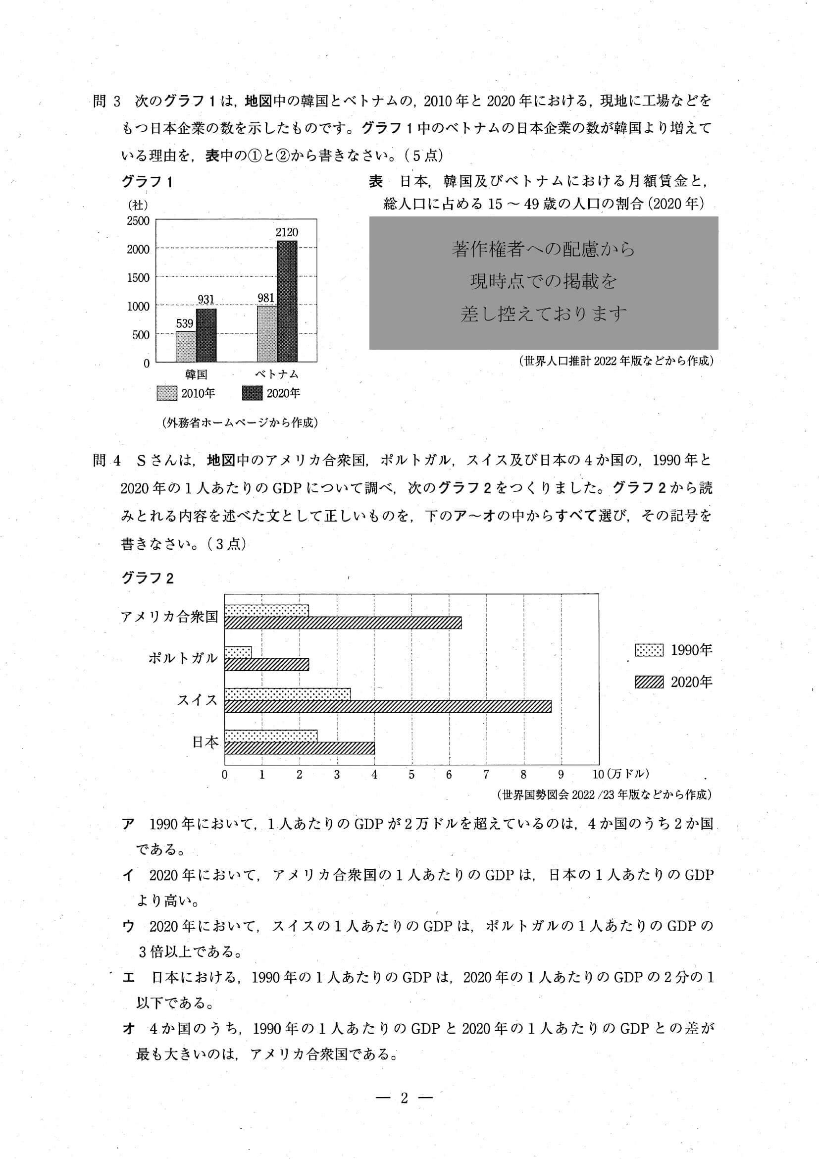 2024年度 埼玉県公立高校入試（標準問題 社会・問題）2/18