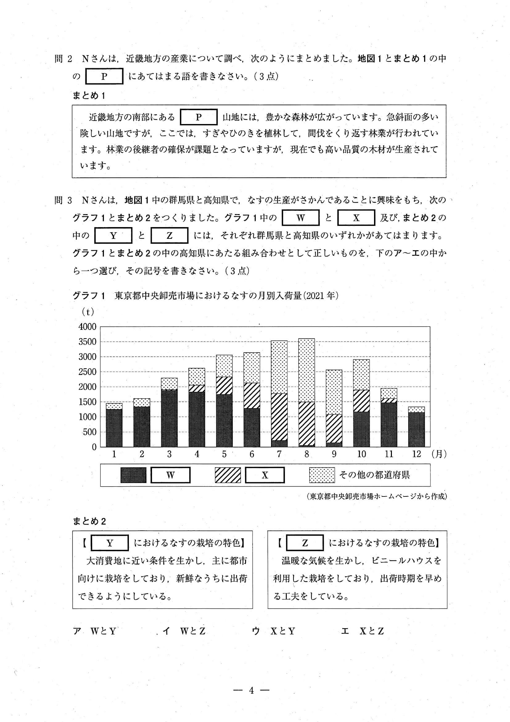 2024年度 埼玉県公立高校入試（標準問題 社会・問題）4/18