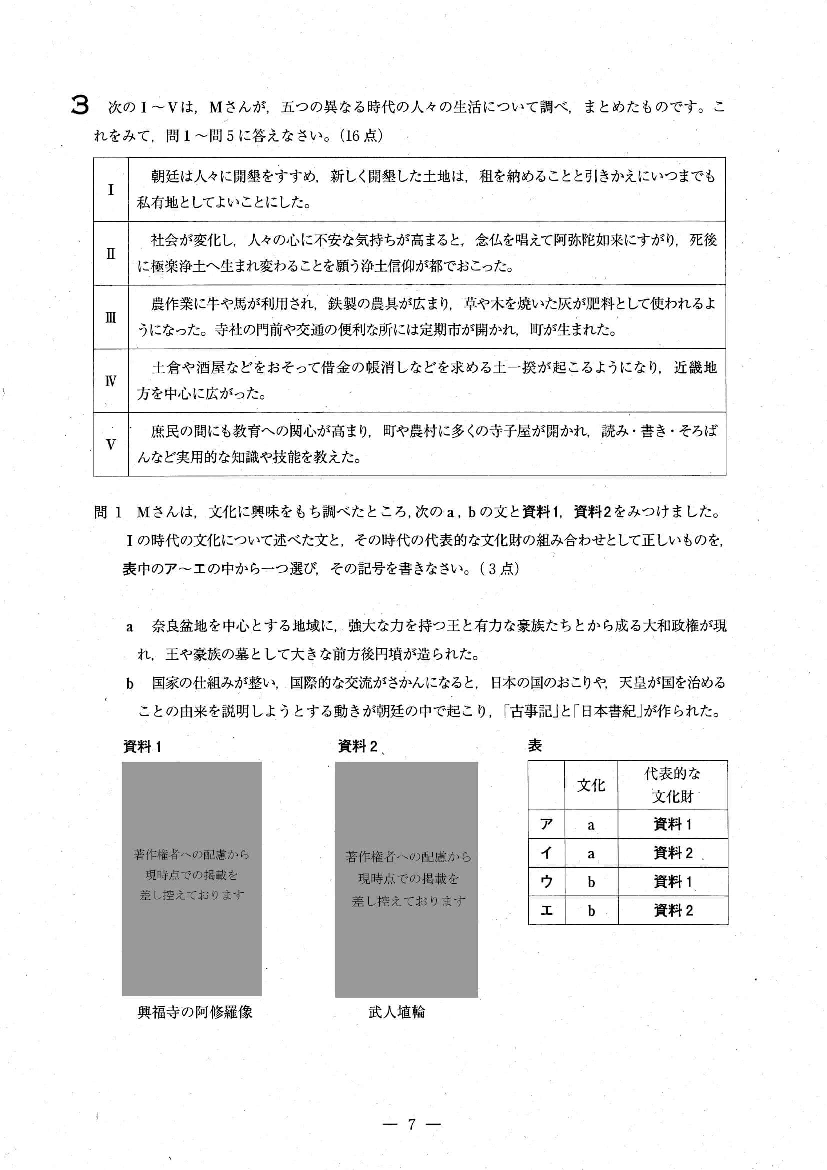 2024年度 埼玉県公立高校入試（標準問題 社会・問題）7/18