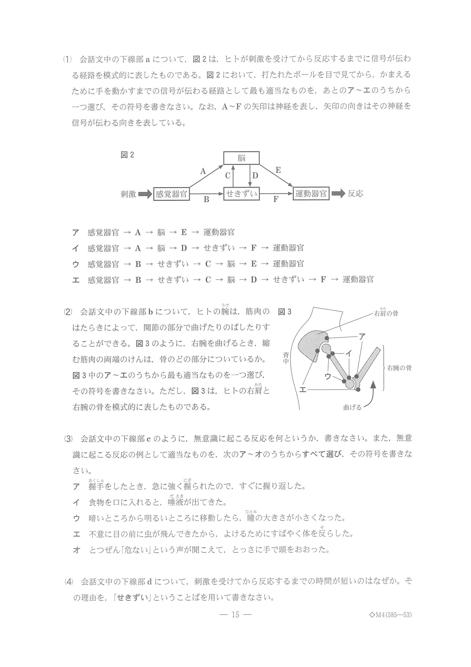 2022年度 千葉県公立高校入試（標準問題 理科・問題）15/18