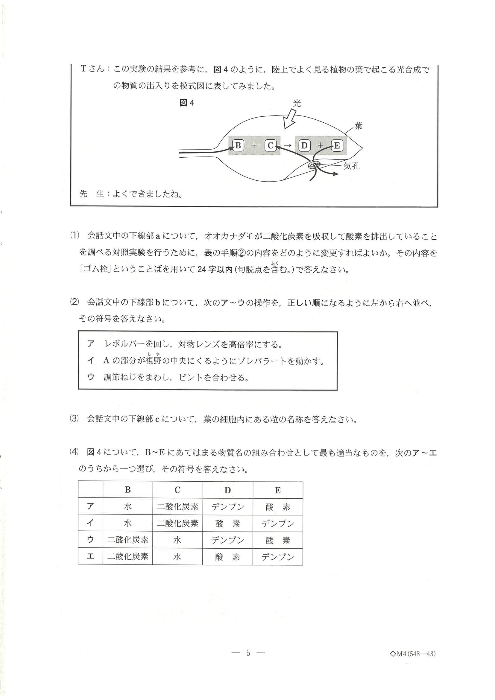 2024年度 千葉県公立高校入試（標準問題 理科・問題）5/17