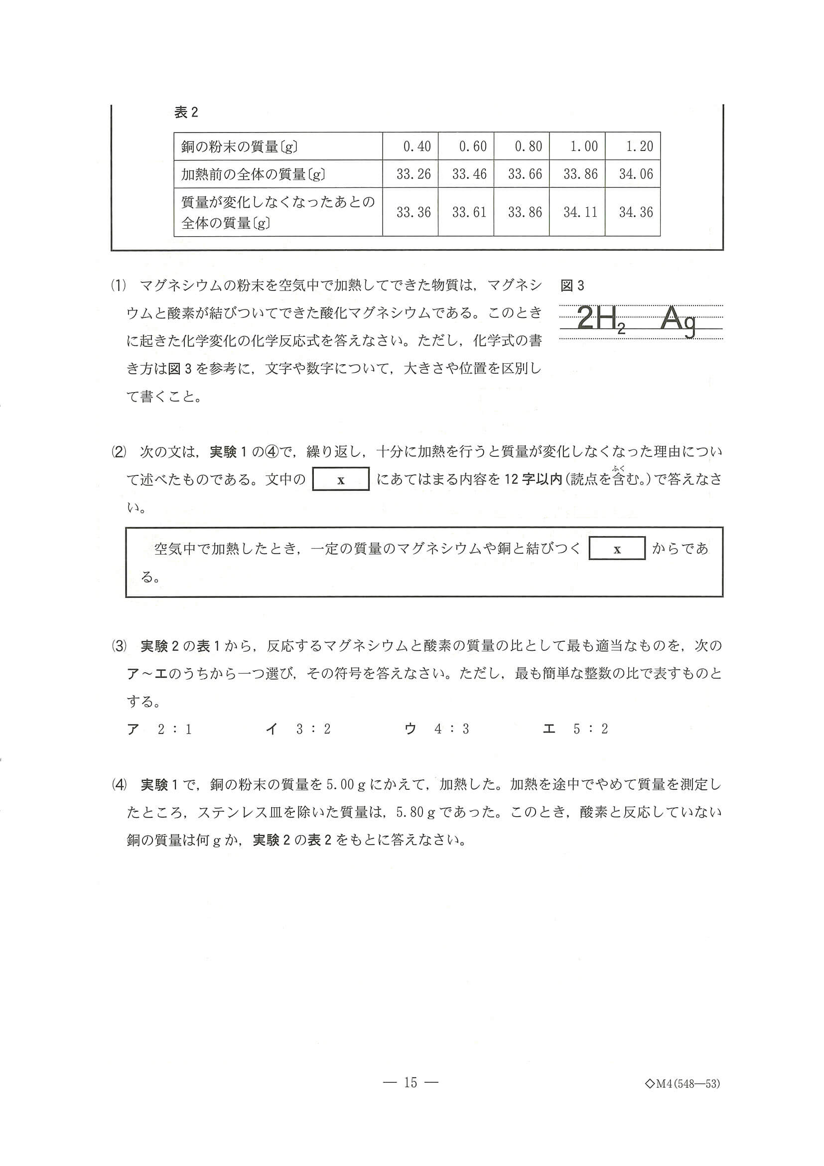 2024年度 千葉県公立高校入試（標準問題 理科・問題）15/17