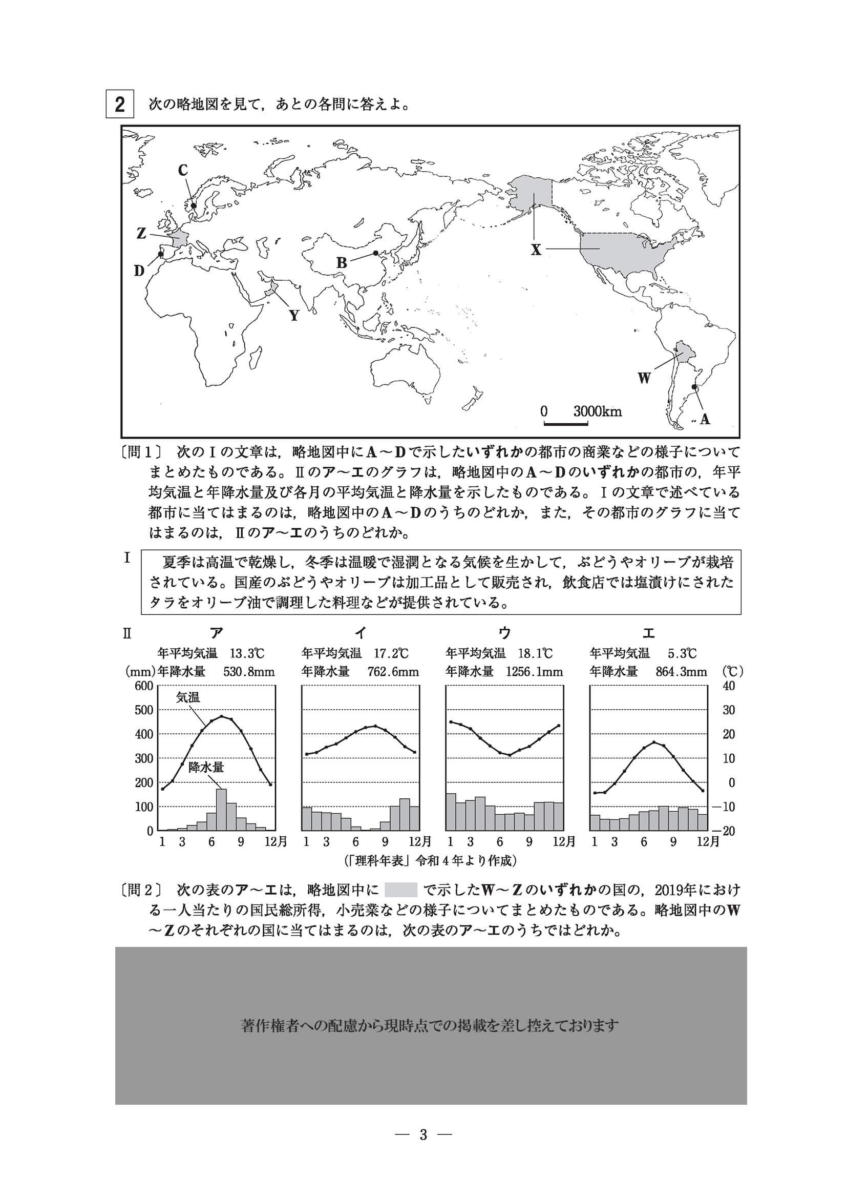 2023年度 東京都公立高校入試（標準問題 社会・問題）3/12