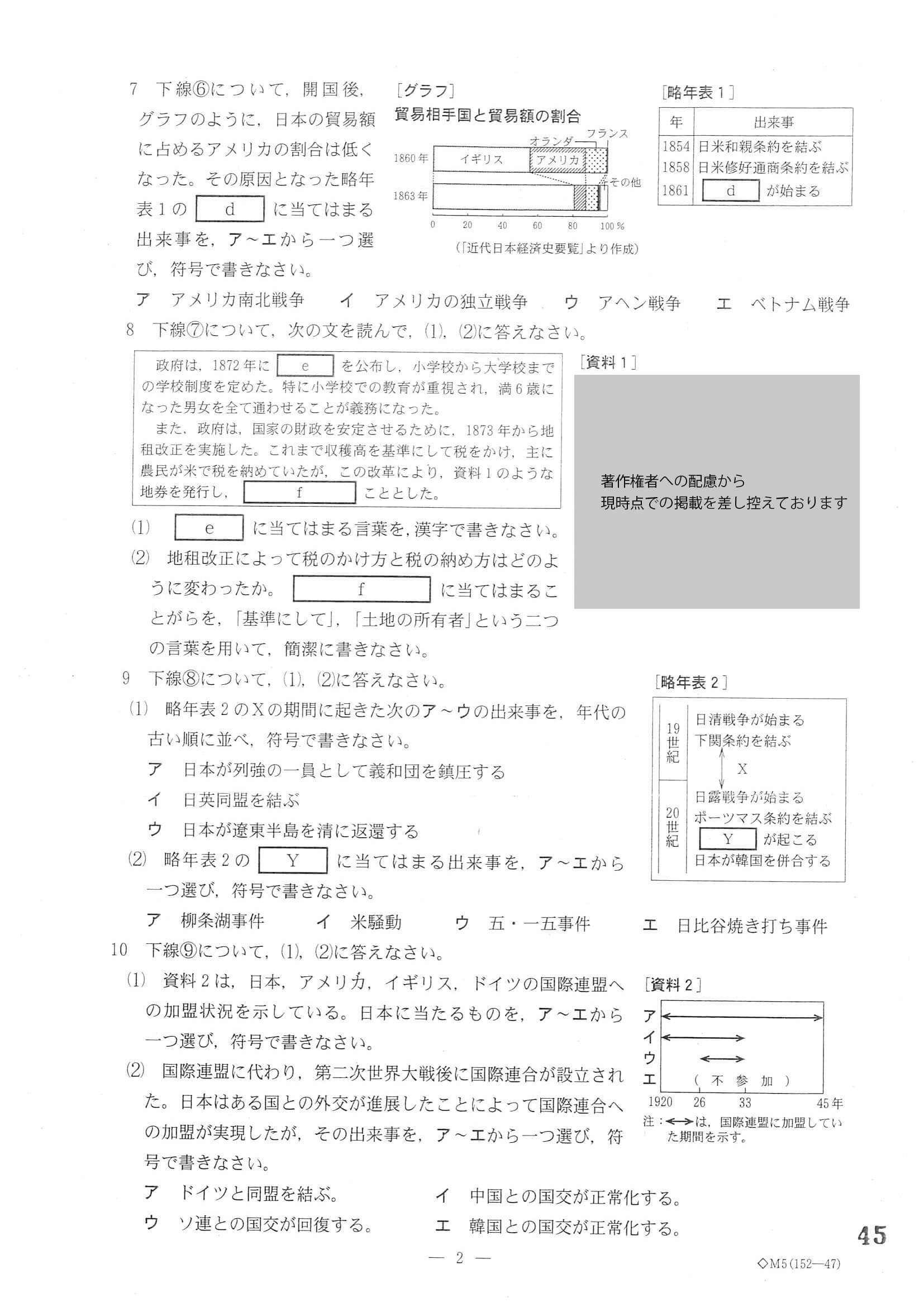 2021年度 岐阜県公立高校入試（第一次選抜 社会・問題）2/6