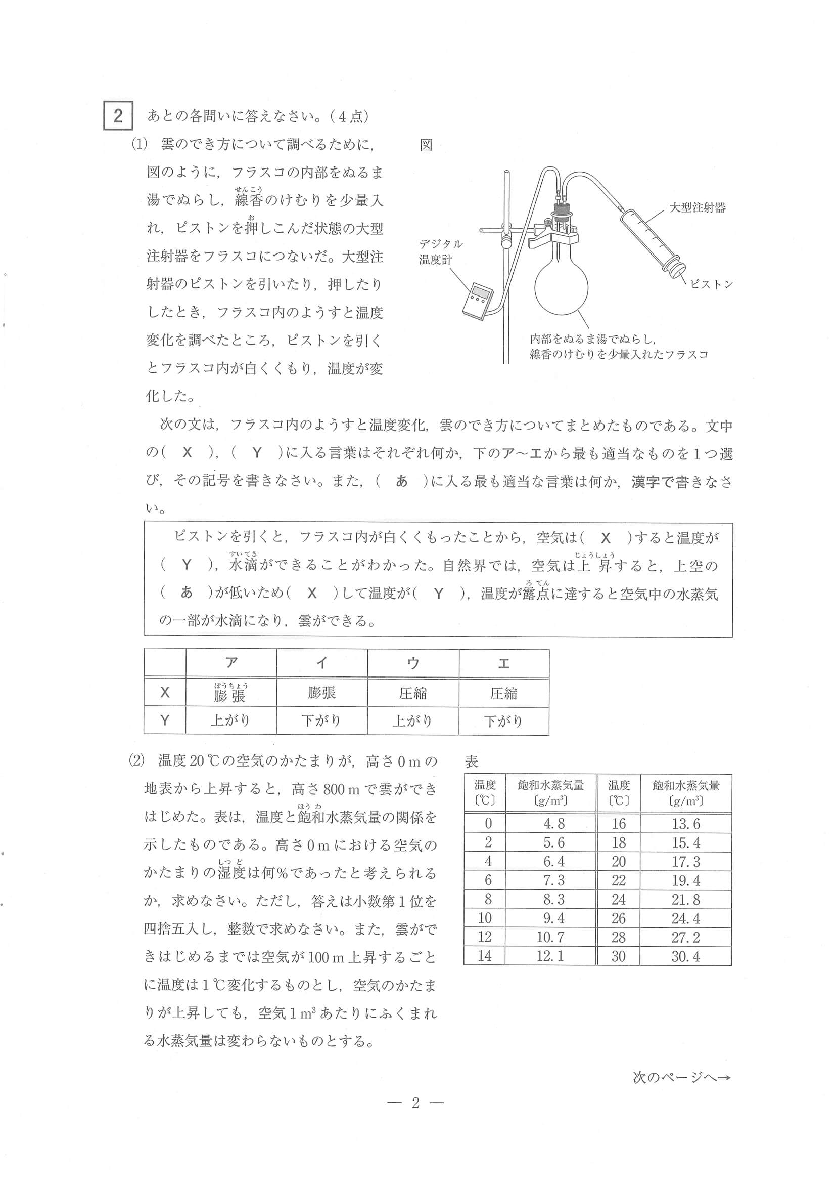 2023年度 三重県公立高校入試（標準問題 理科・問題）2/13