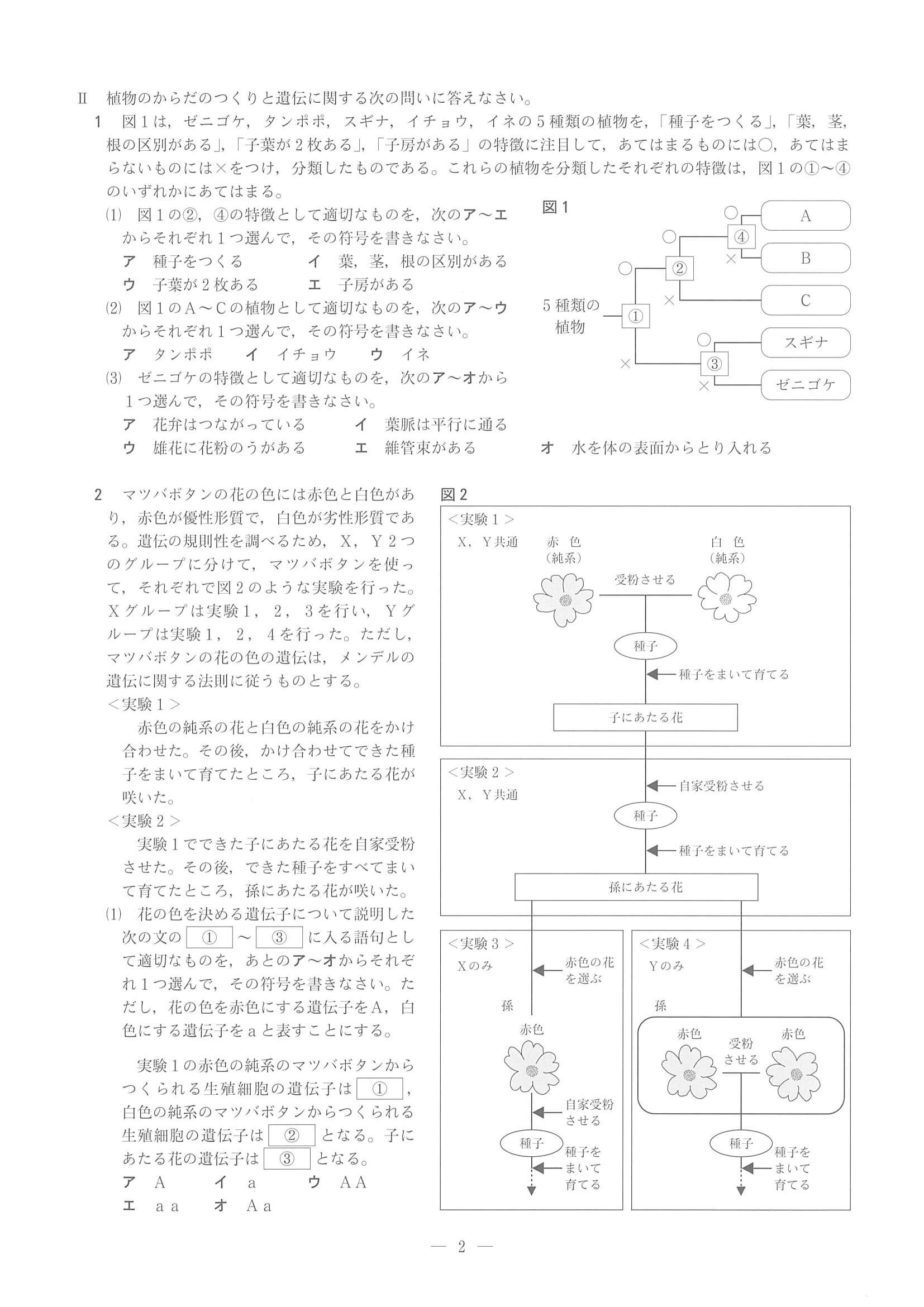 2021年度 兵庫県公立高校入試（標準問題 理科・問題）2/8