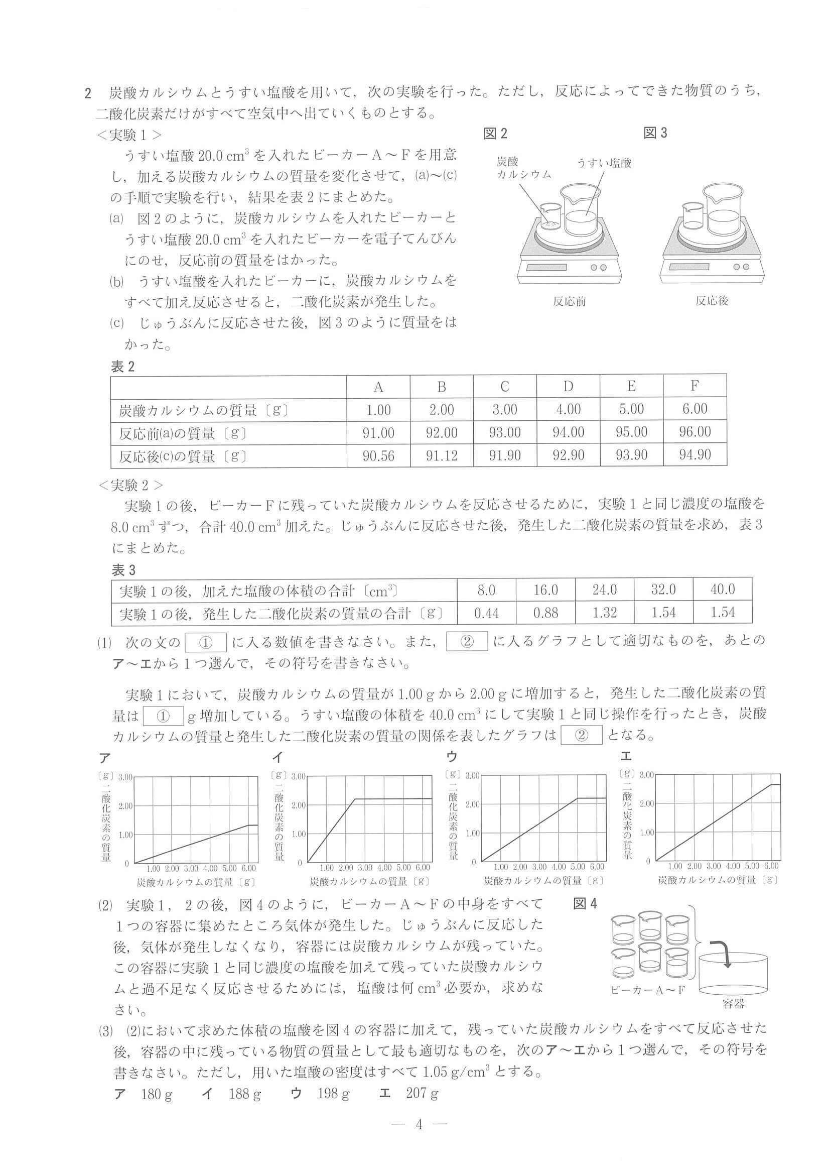 2021年度 兵庫県公立高校入試（標準問題 理科・問題）4/8