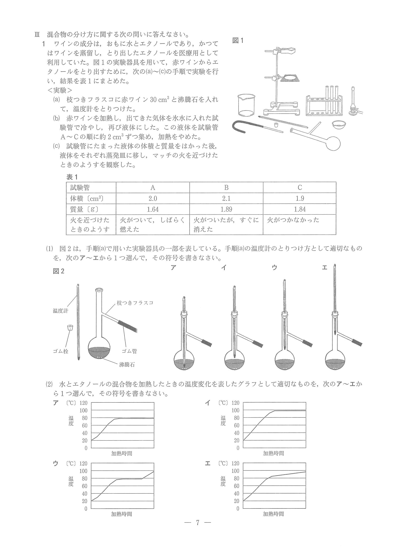 2023年度 兵庫県公立高校入試（標準問題 理科・問題）7/12