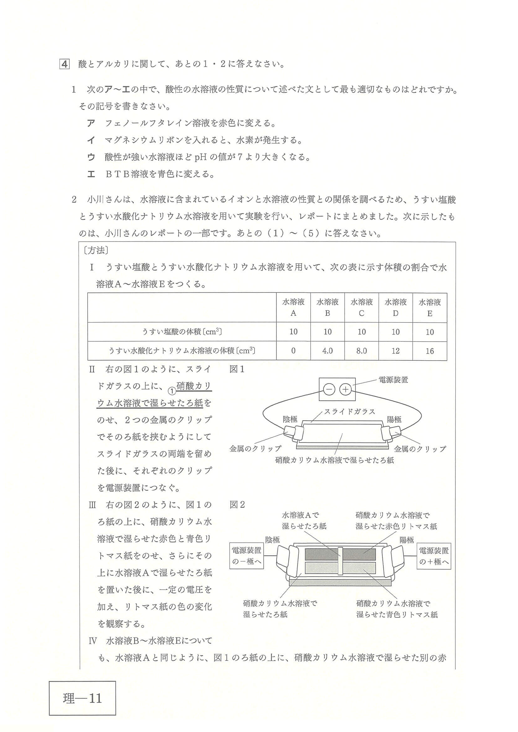 2024年度 広島県公立高校入試（標準問題 理科・問題）9/10