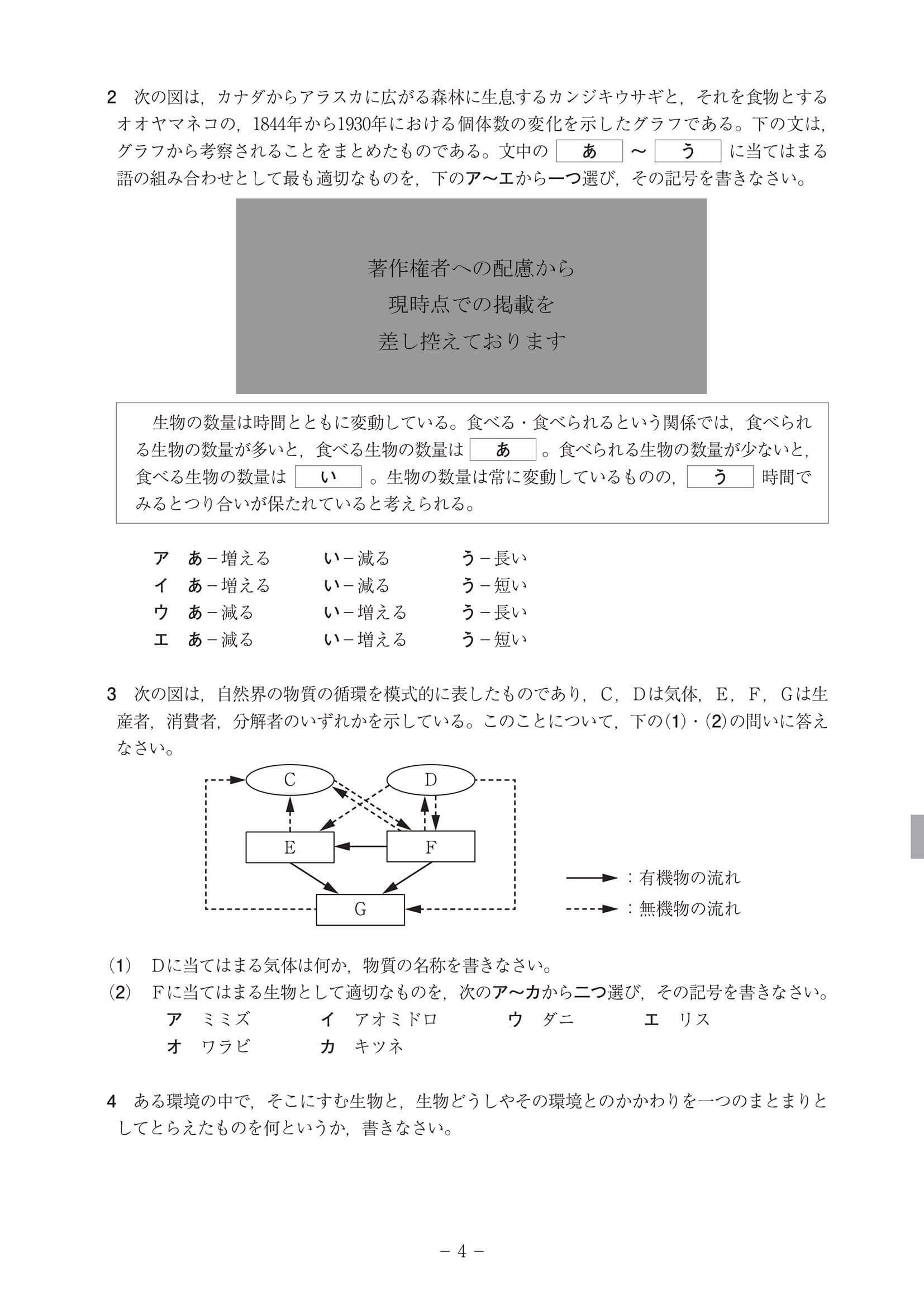 2024年度 高知県公立高校入試（A日程 理科・問題）4/10