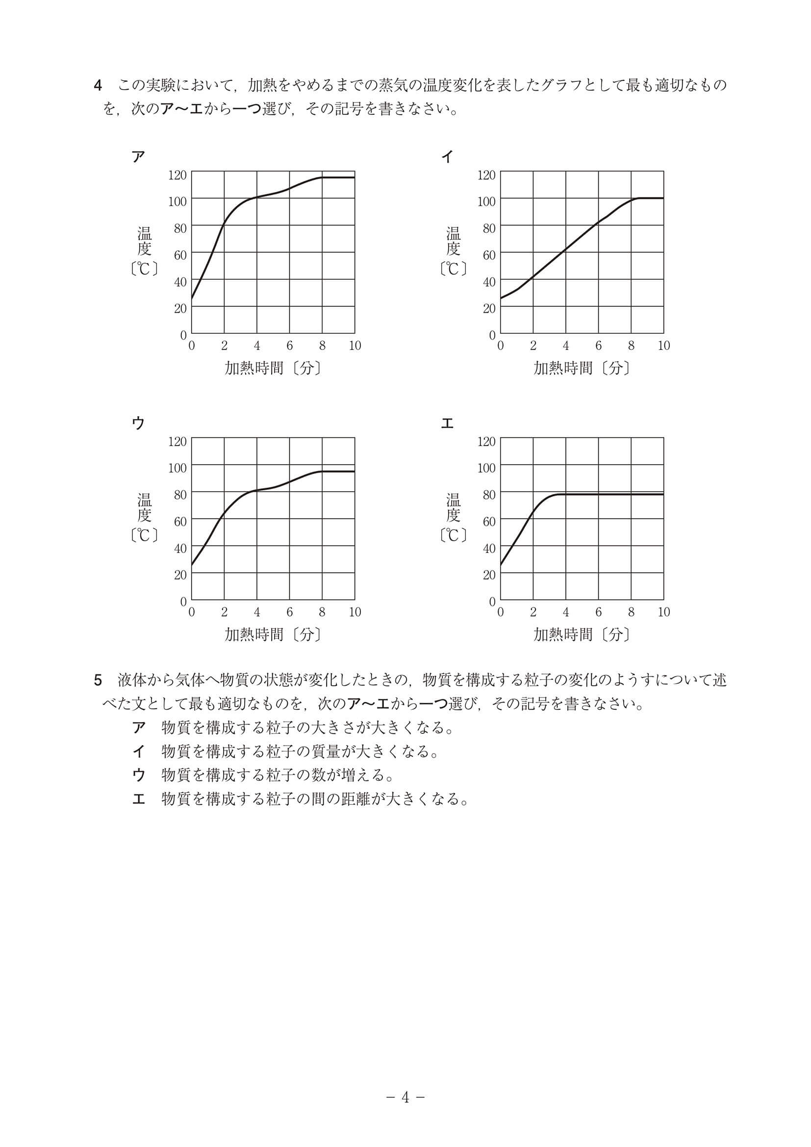 2024年度 高知県公立高校入試（B日程 理科・問題）4/7