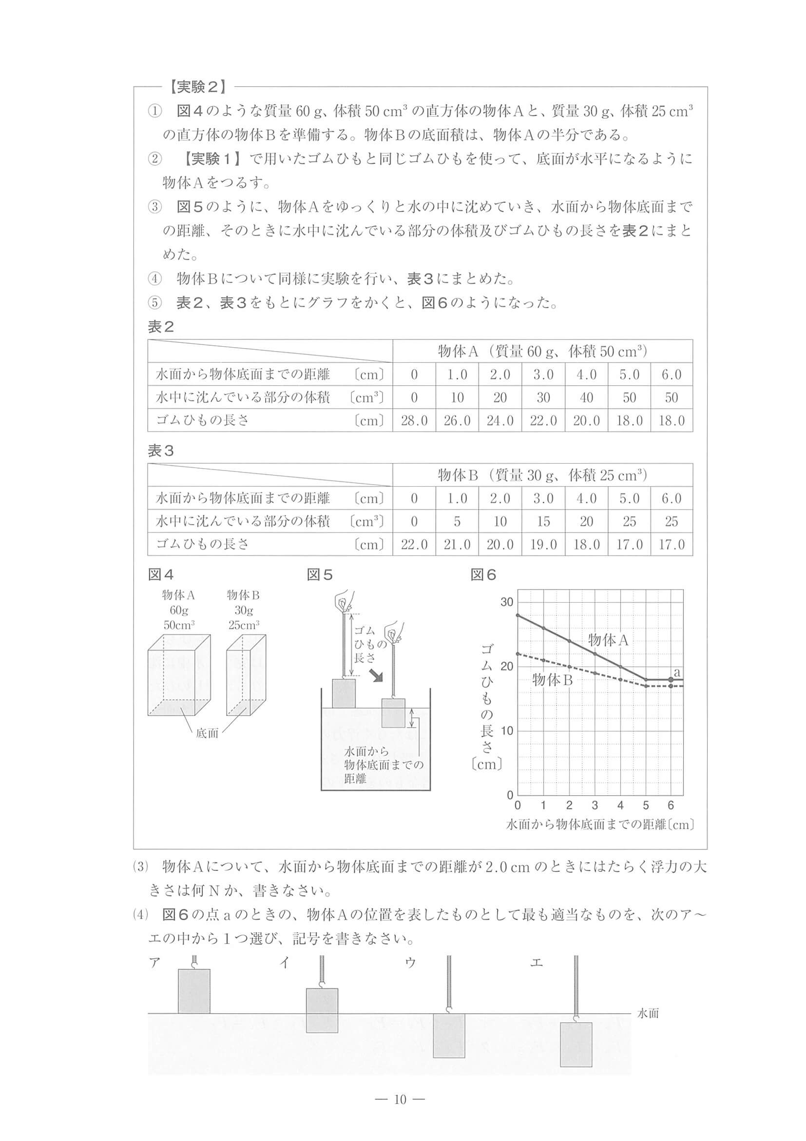 2022年度 佐賀県公立高校入試（一般選抜 理科・問題）10/14