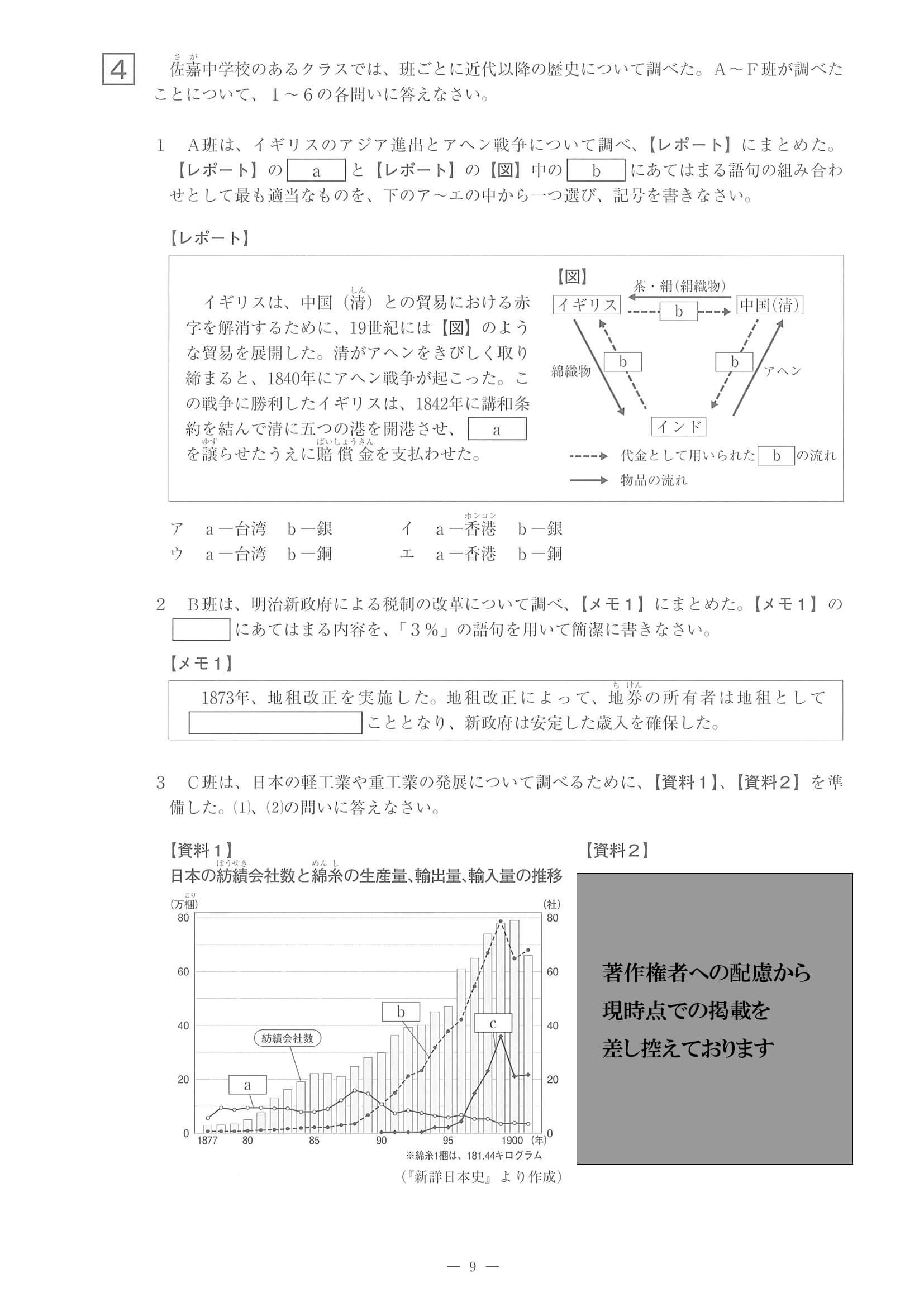 2022年度 佐賀県公立高校入試（一般選抜 社会・問題）9/14