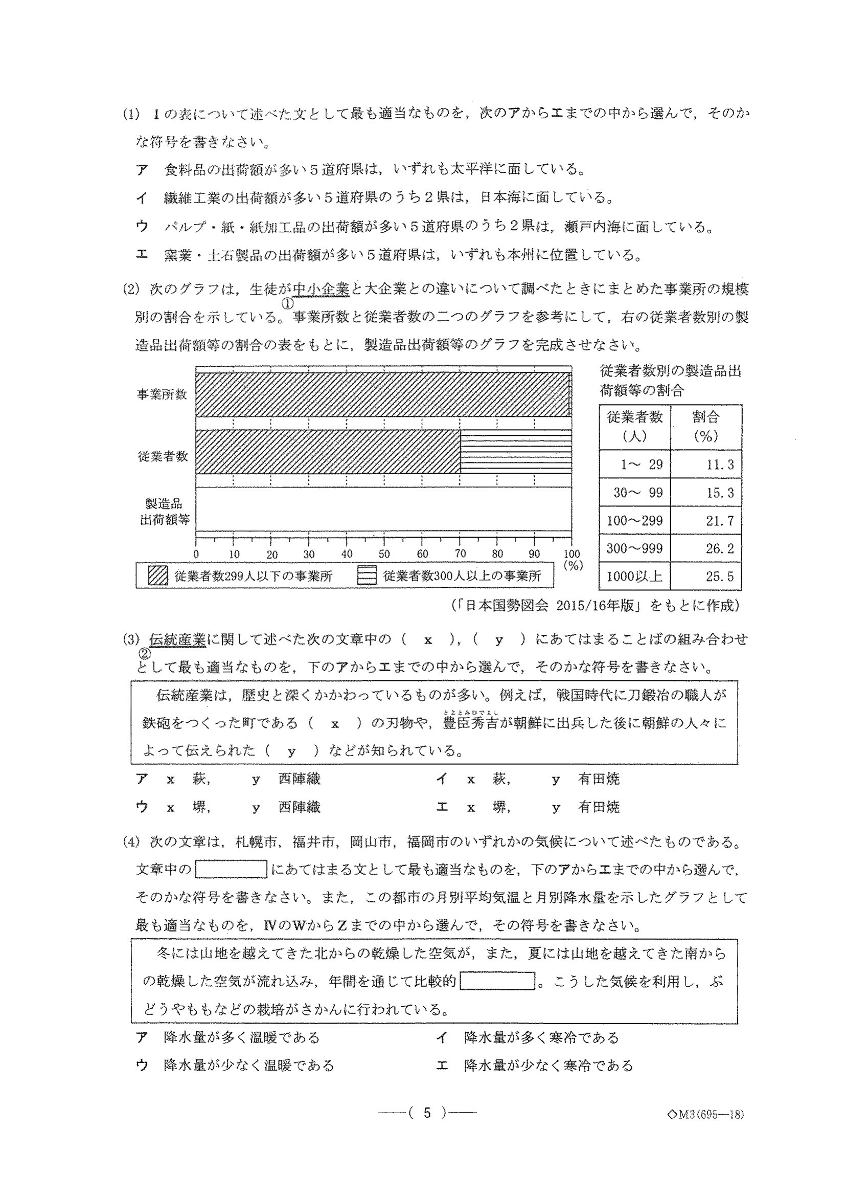 2016年度 愛知県公立高校入試（社会 A日程・問題）5/10