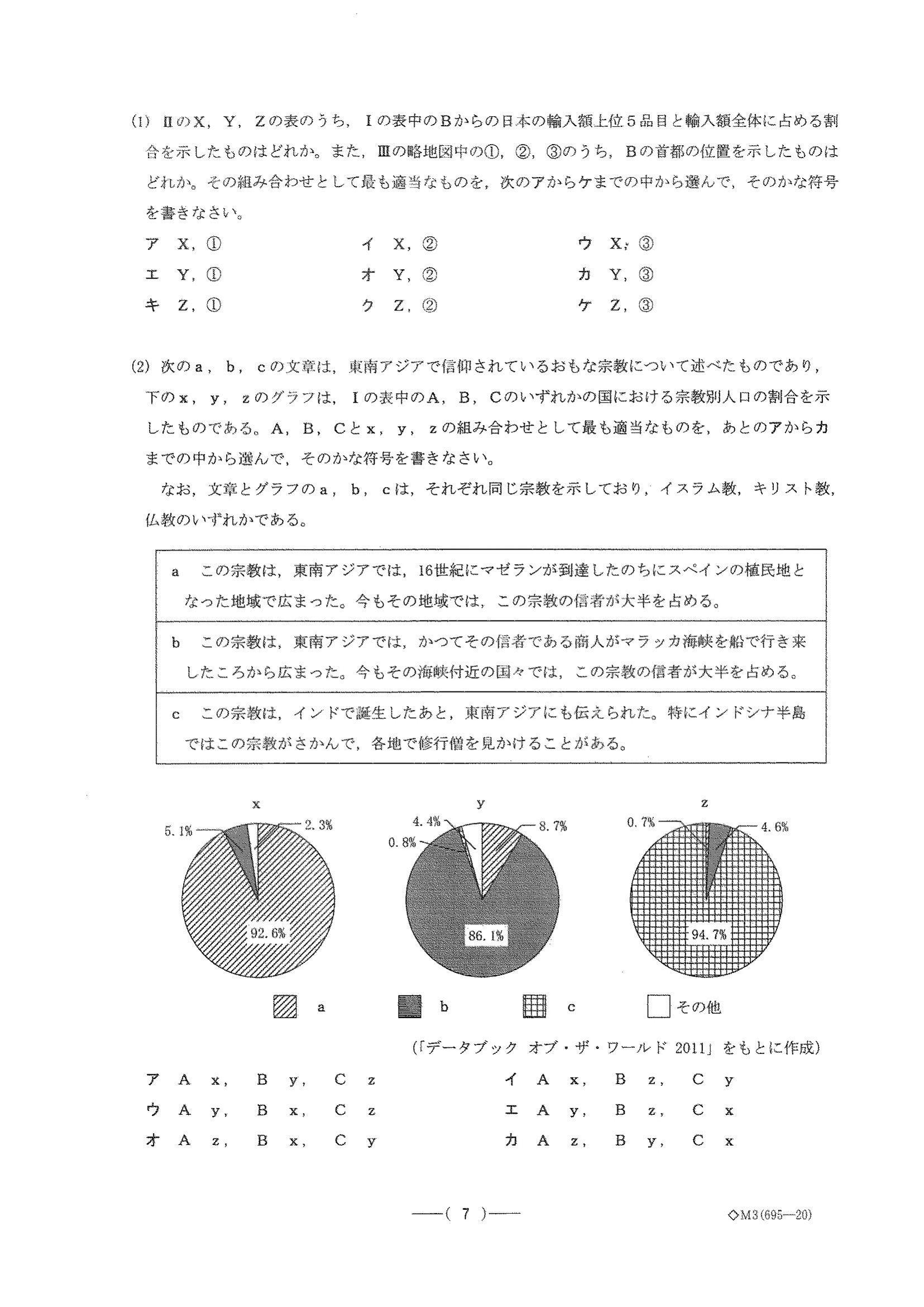 2016年度 愛知県公立高校入試（社会 A日程・問題）7/10