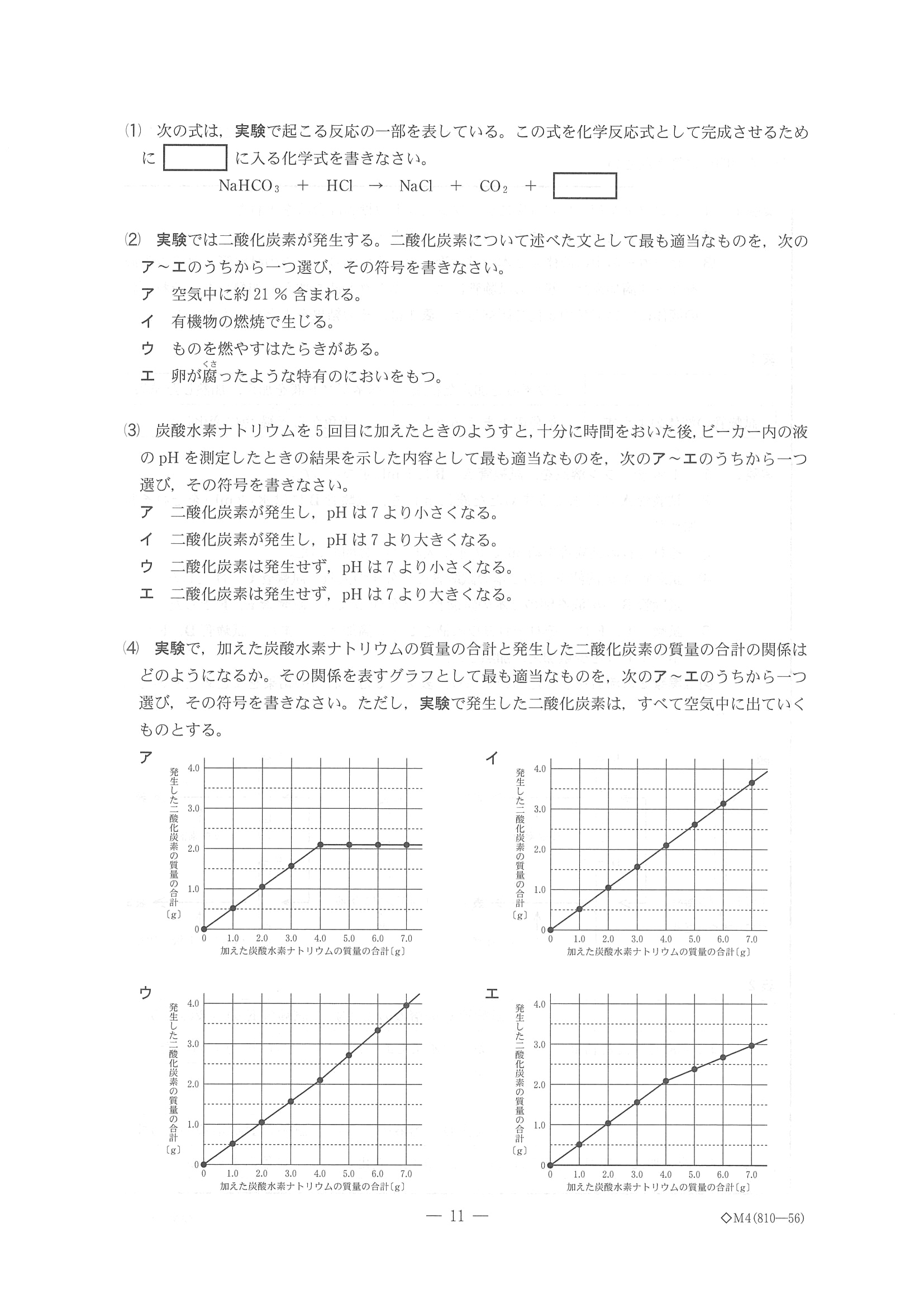 2015年度 千葉県公立高校入試（理科 前期・問題）11/17