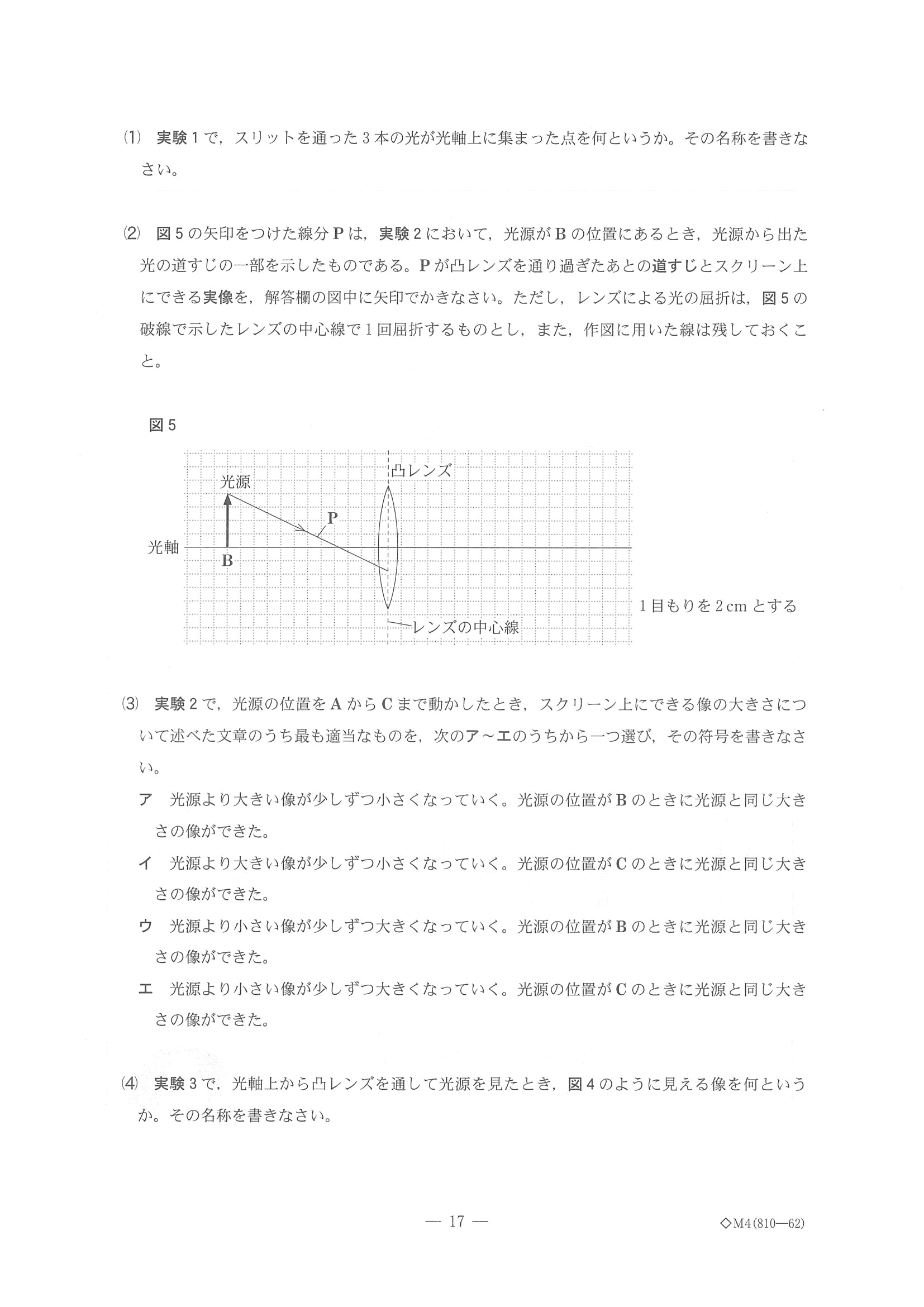 2015年度 千葉県公立高校入試（理科 前期・問題）17/17