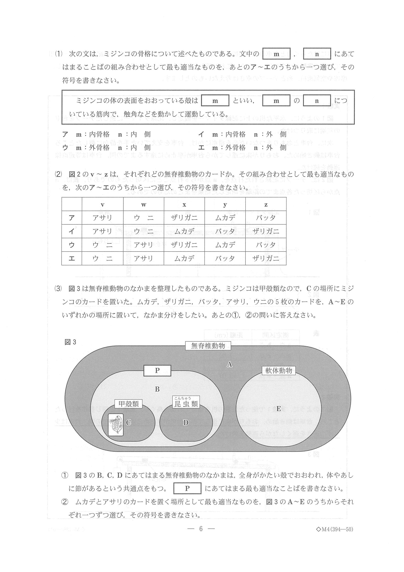 2016年度 千葉県公立高校入試（理科 後期・問題）6/16