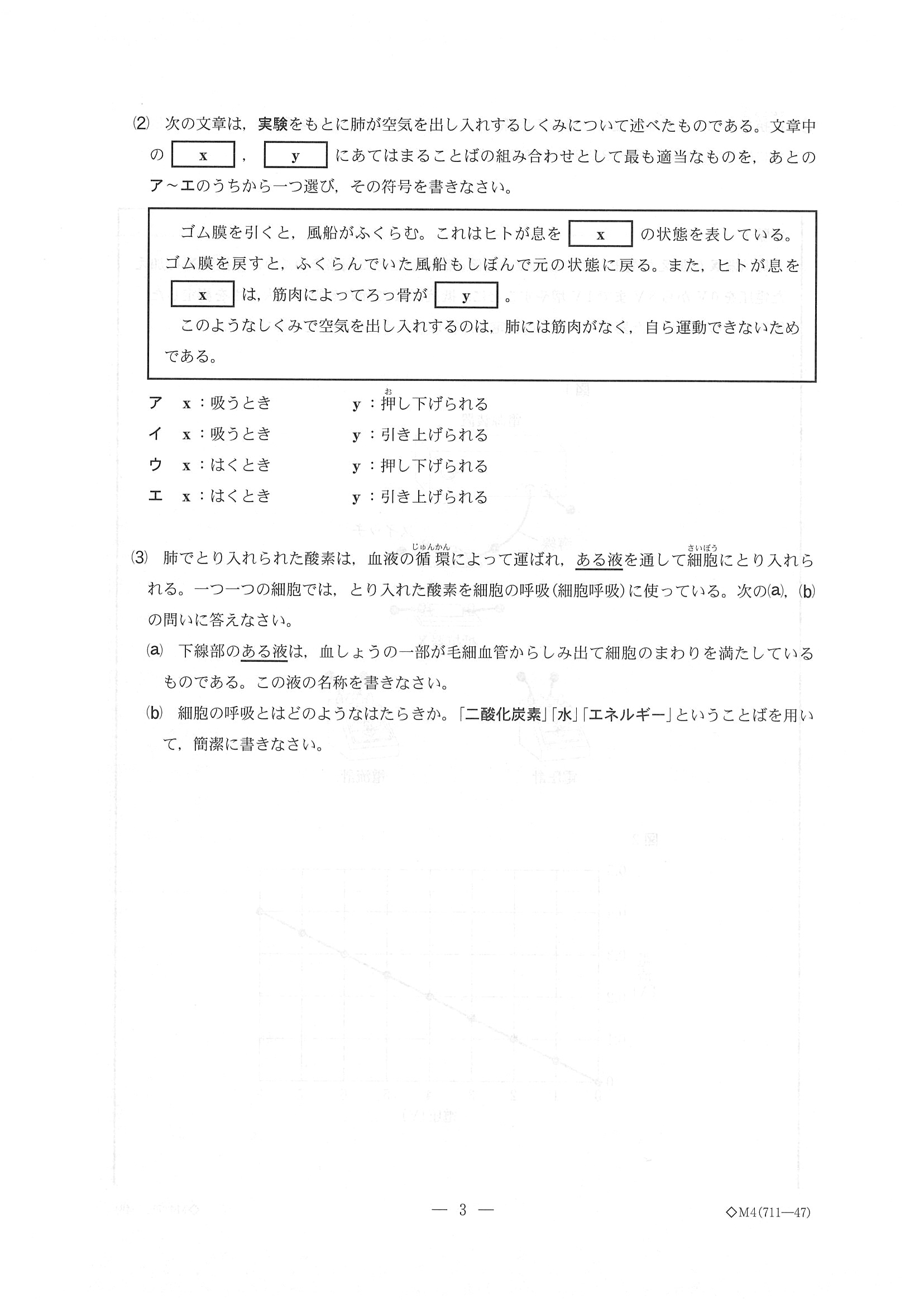 2016年度 千葉県公立高校入試（理科 前期・問題）3/17