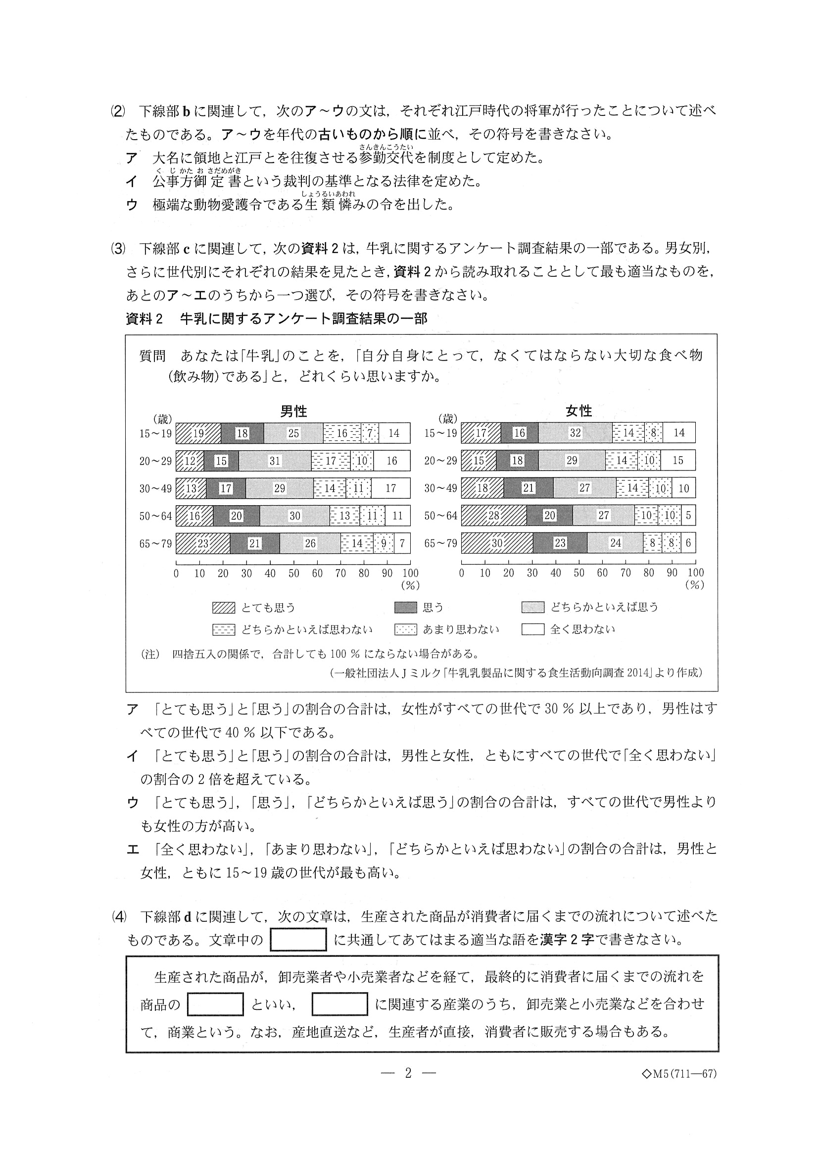 2016年度 千葉県公立高校入試（社会 前期・問題）2/14