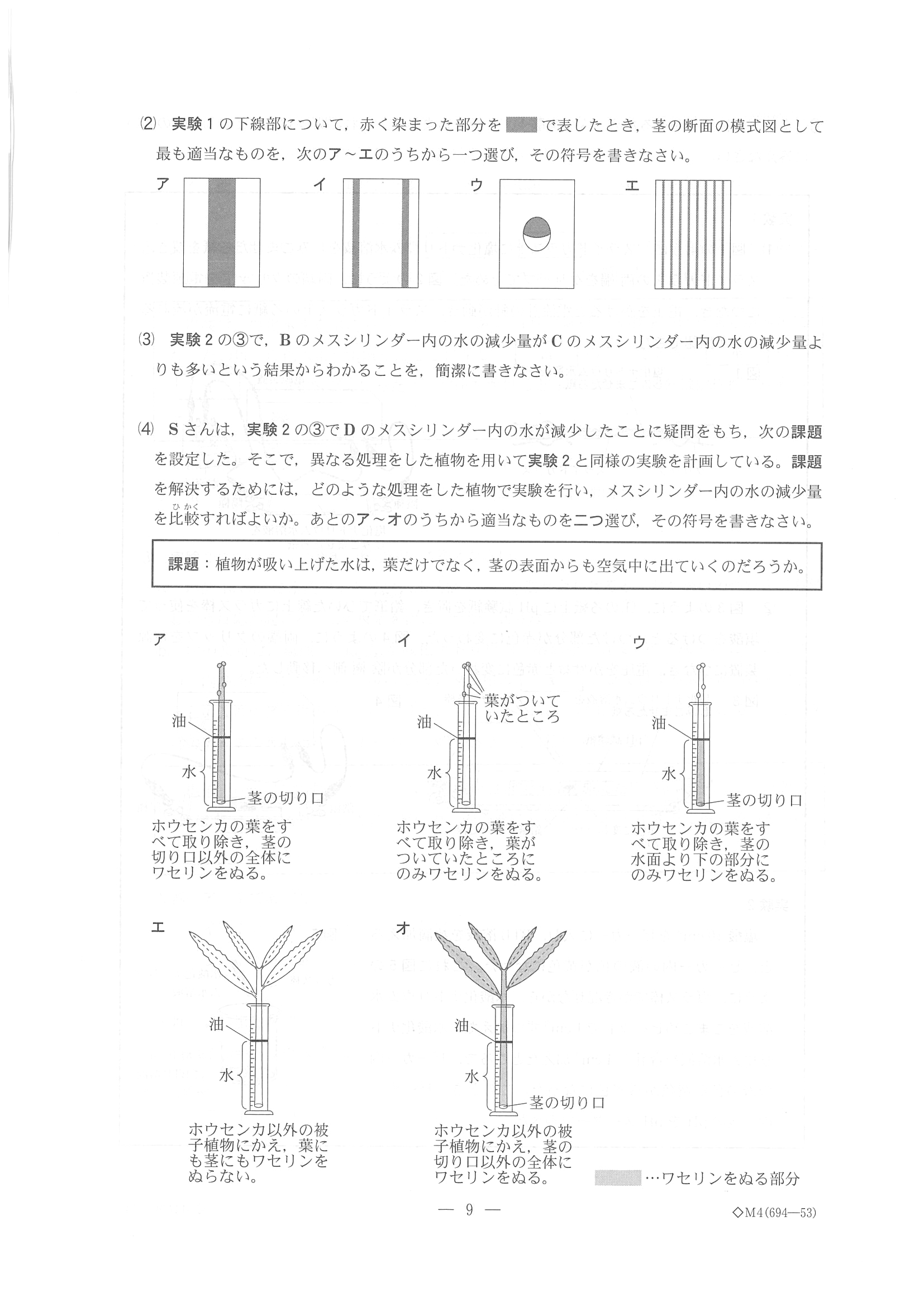 2017年度 千葉県公立高校入試（理科 前期・問題）9/17