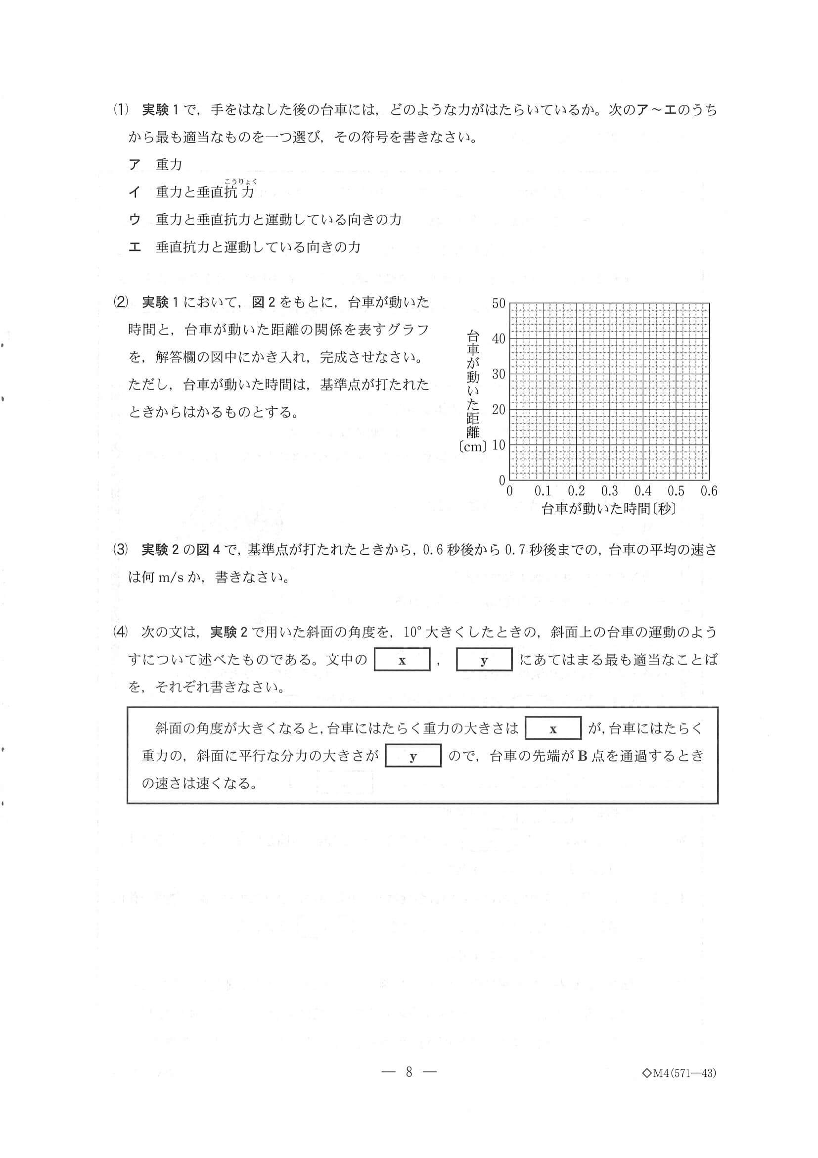 2020年度 千葉県公立高校入試［後期選抜 理科・問題］8/16