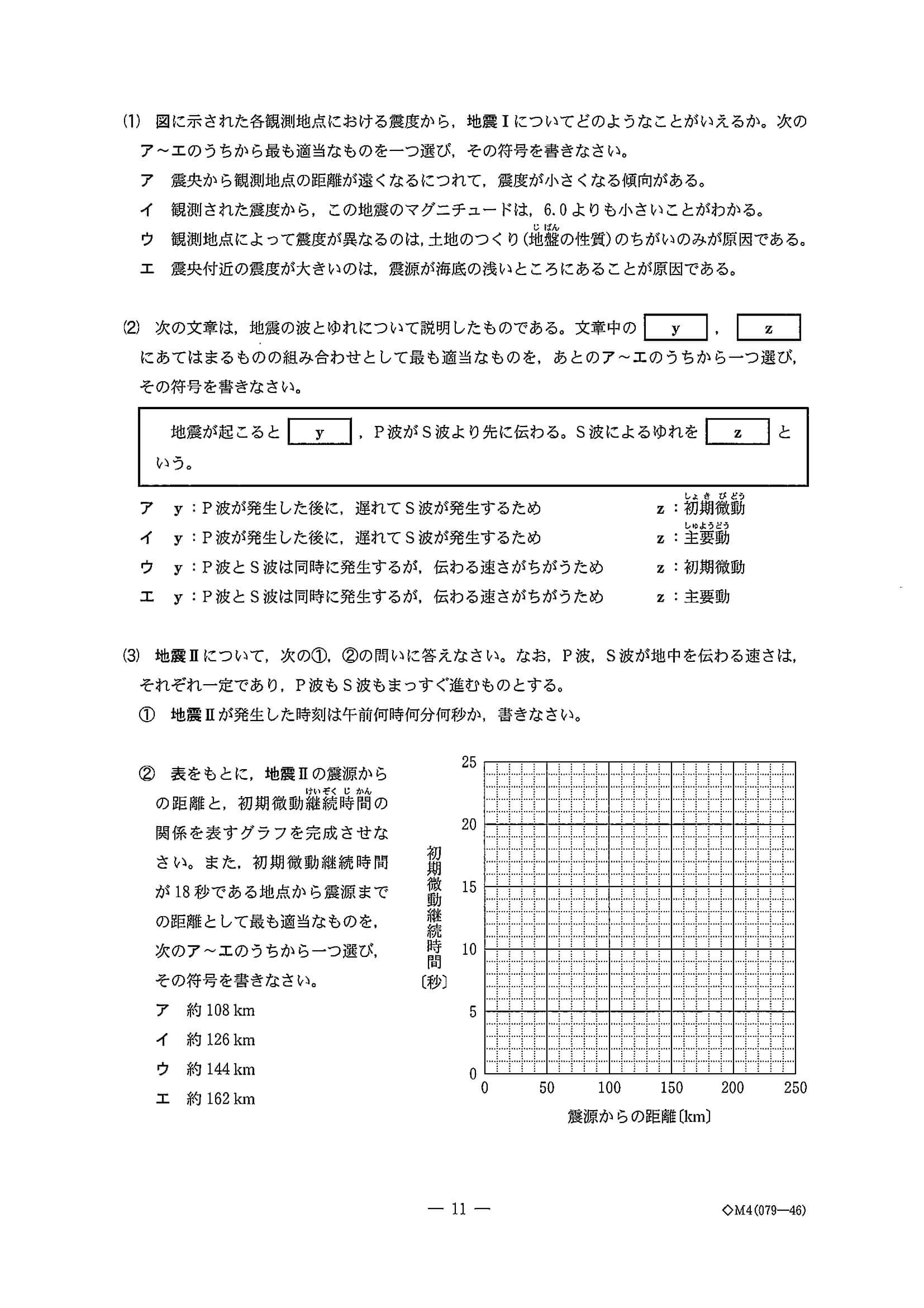 2020年度 千葉県公立高校入試［前期選抜 理科・問題］11/17